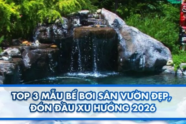 Top 3 mẫu bể bơi sân vườn đẹp, đón đầu xu hướng 2026